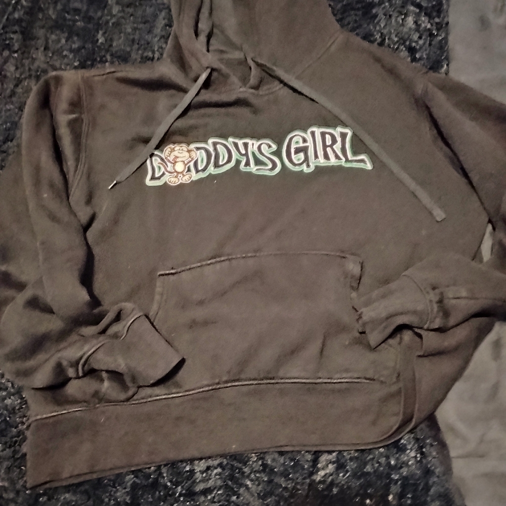 Society Black Hoodie with Green and White Text